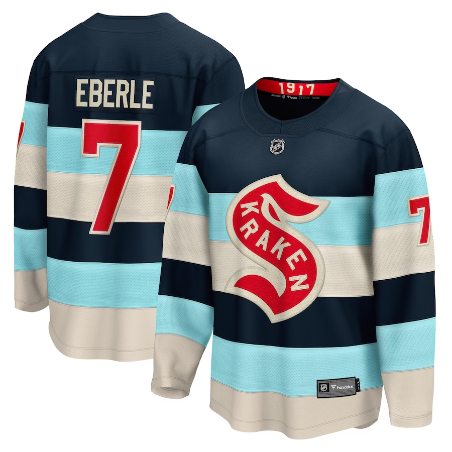 Men's Seattle Kraken Jordan Eberle #7 Deep Sea Blue 2024 NHL Winter Classic Breakaway Jersey